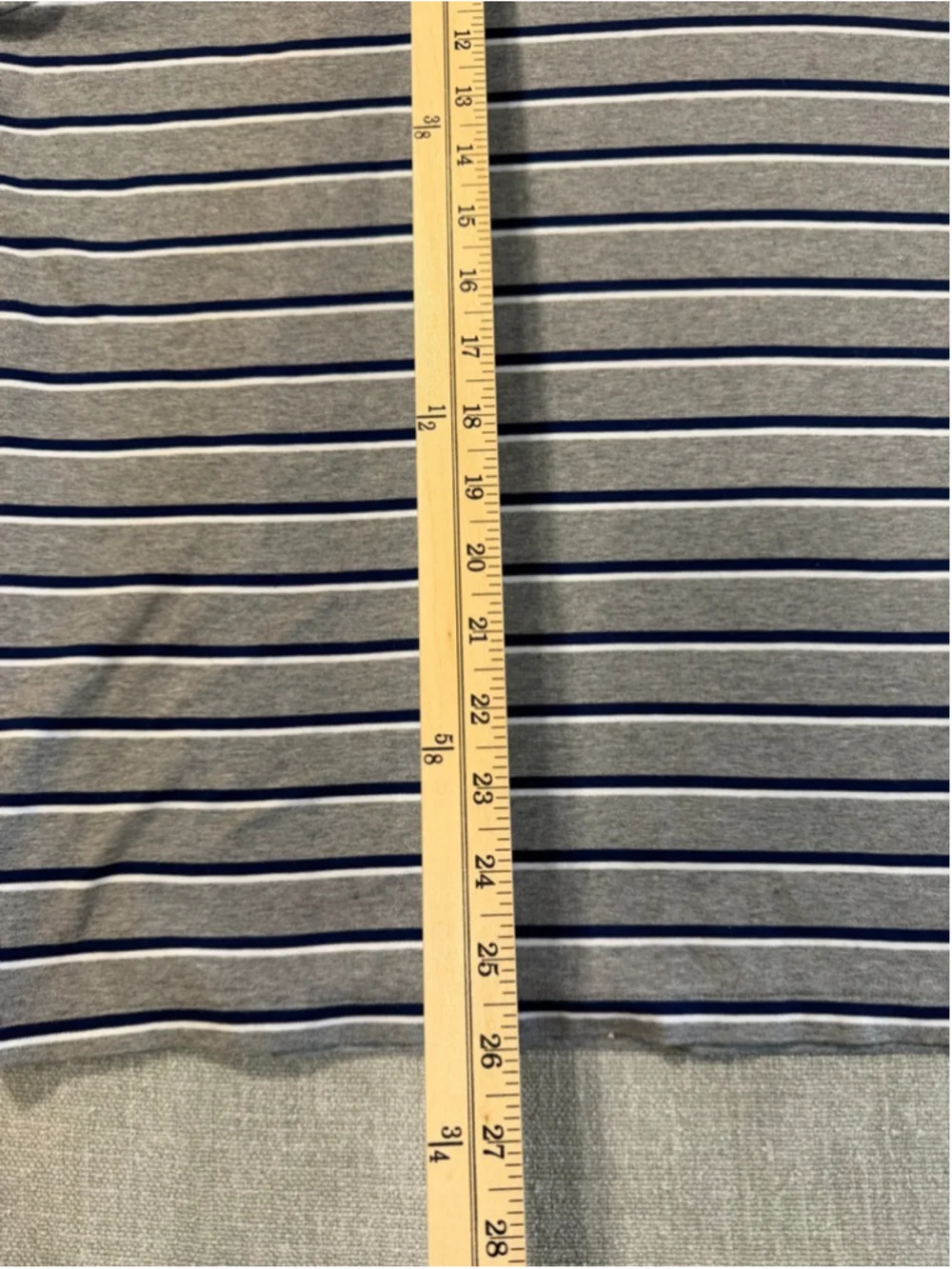 Polo Ralph Lauren mens gray navy white striped short sleeve polo shirt XL